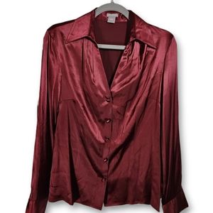 Gorgeous Satin Silk Blouse by Ann Taylor